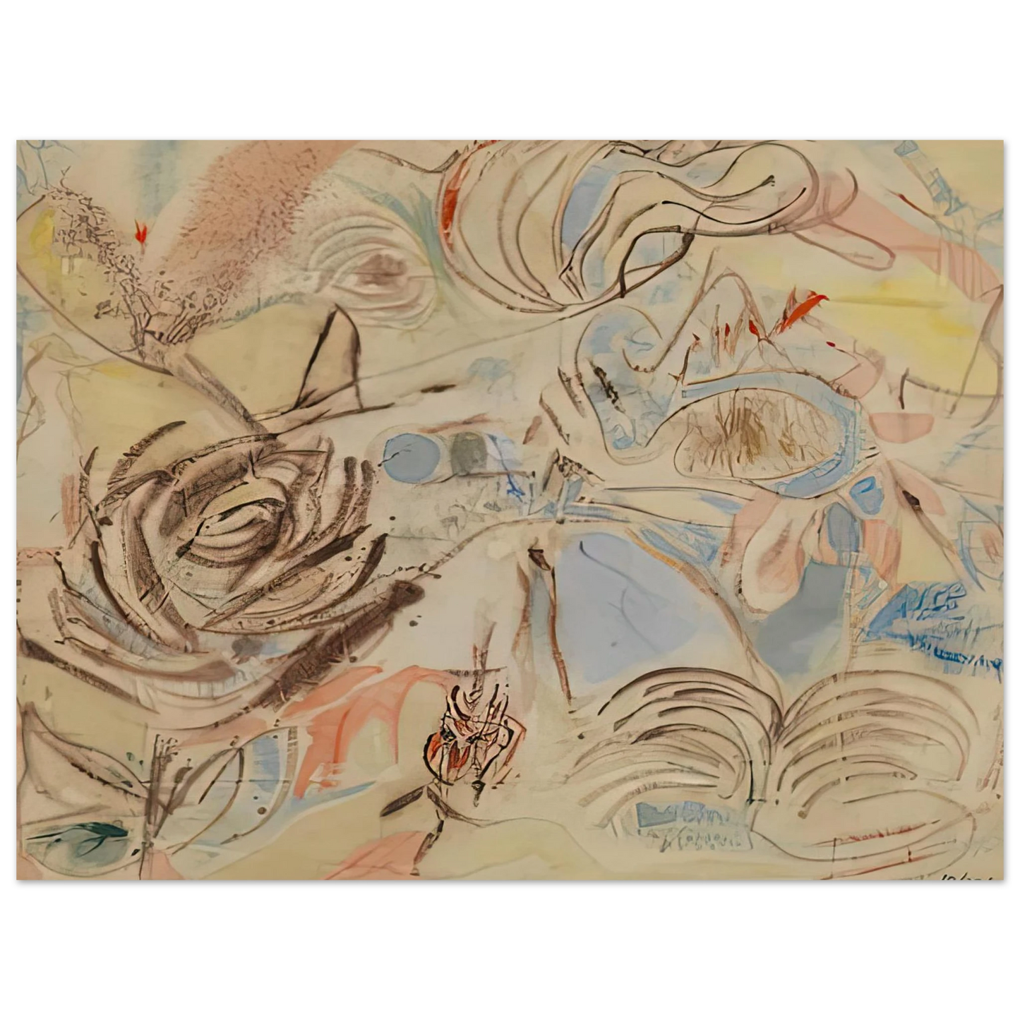 Helen Frankenthaler - 10 29 52, 1952- Wall Art - 21x29.7 cm / 8x12" - Fine Art Poster-canvas - -