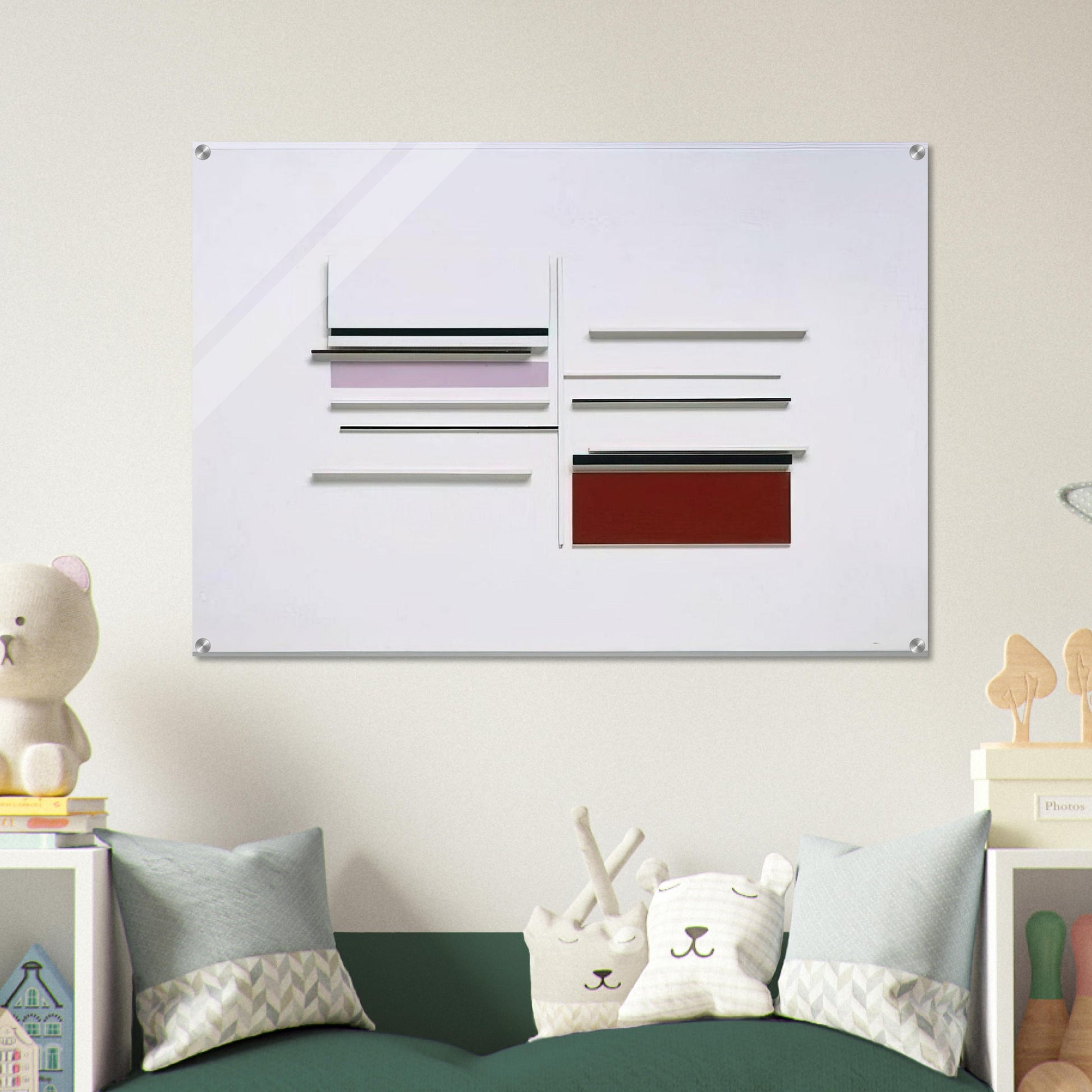 ABSTRACT IN WHITE BLACK INDIAN AND LILAC 1957 - Victor Pasmore Acrylic Print - 70x100 cm / 28x40″ inches