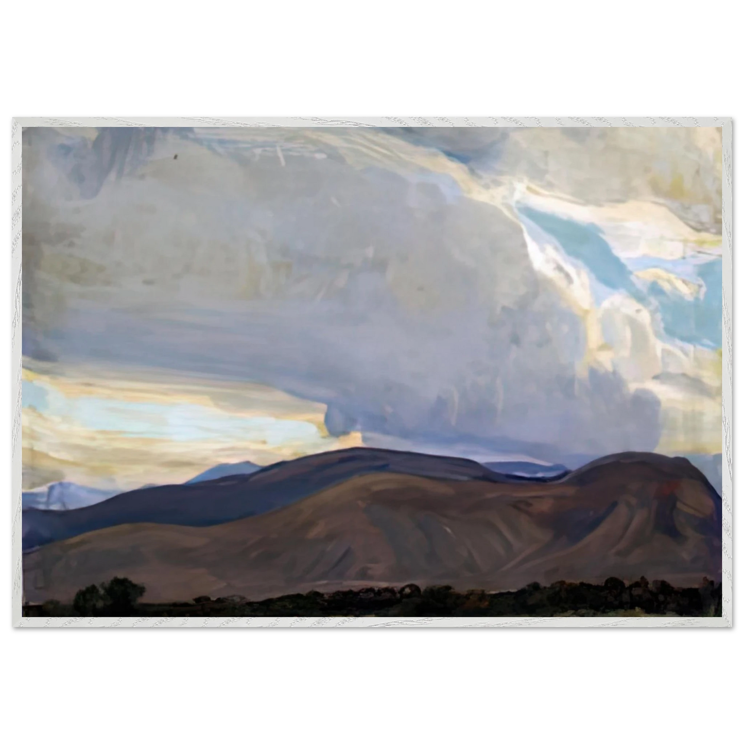 Maynard Dixon - STORM FROM THE SIERRA 1937 Wall art - 27x35 cm / 11x14 inches - Premium Wooden Framed Poster With Fine Art Paper-canvas - Wood frame