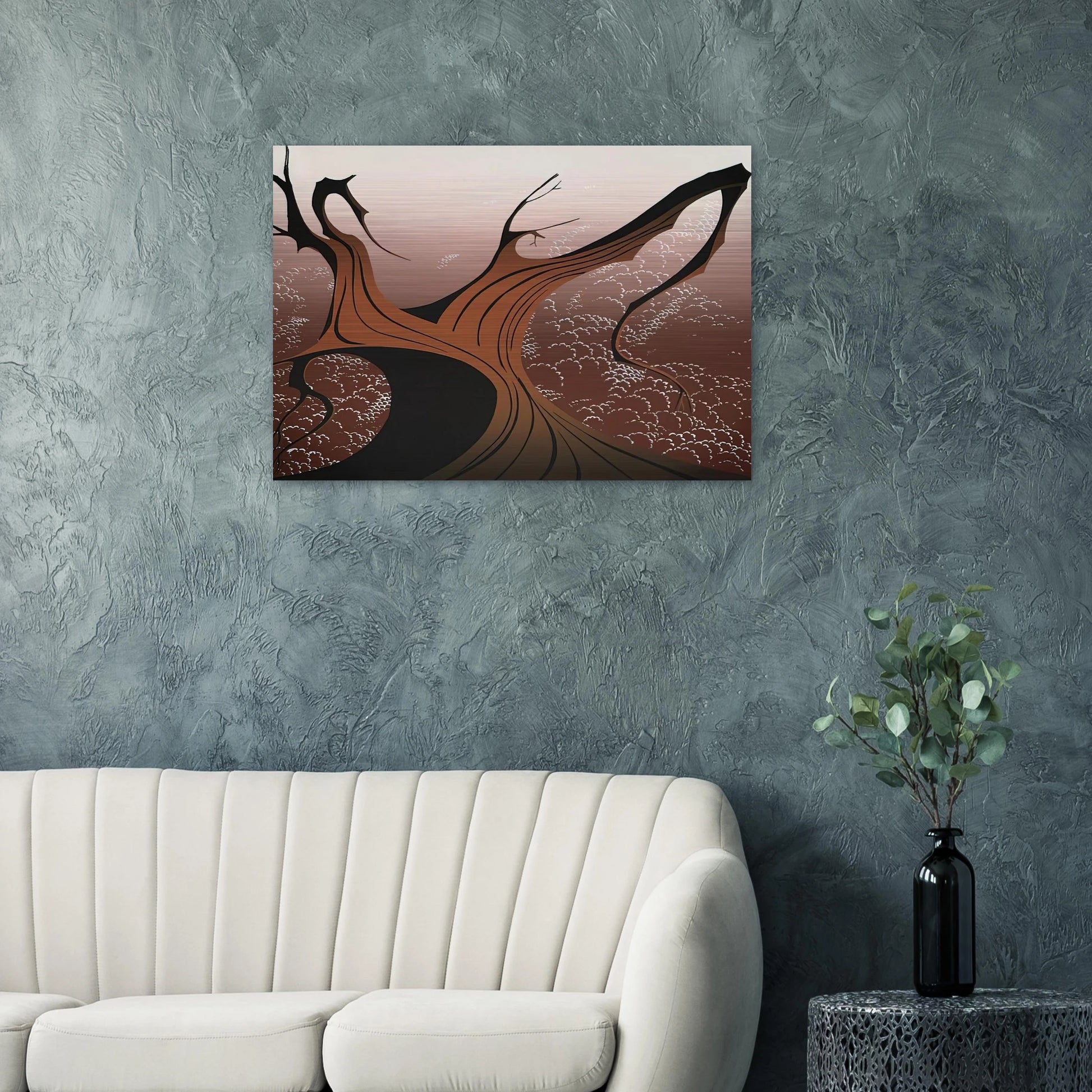 Brown Tree - Eyvind Earle Brushed Aluminum Print - 70x100 cm / 28x40 inches | Eyvind Earle Aluminum Print | Eyvind Earle Prints