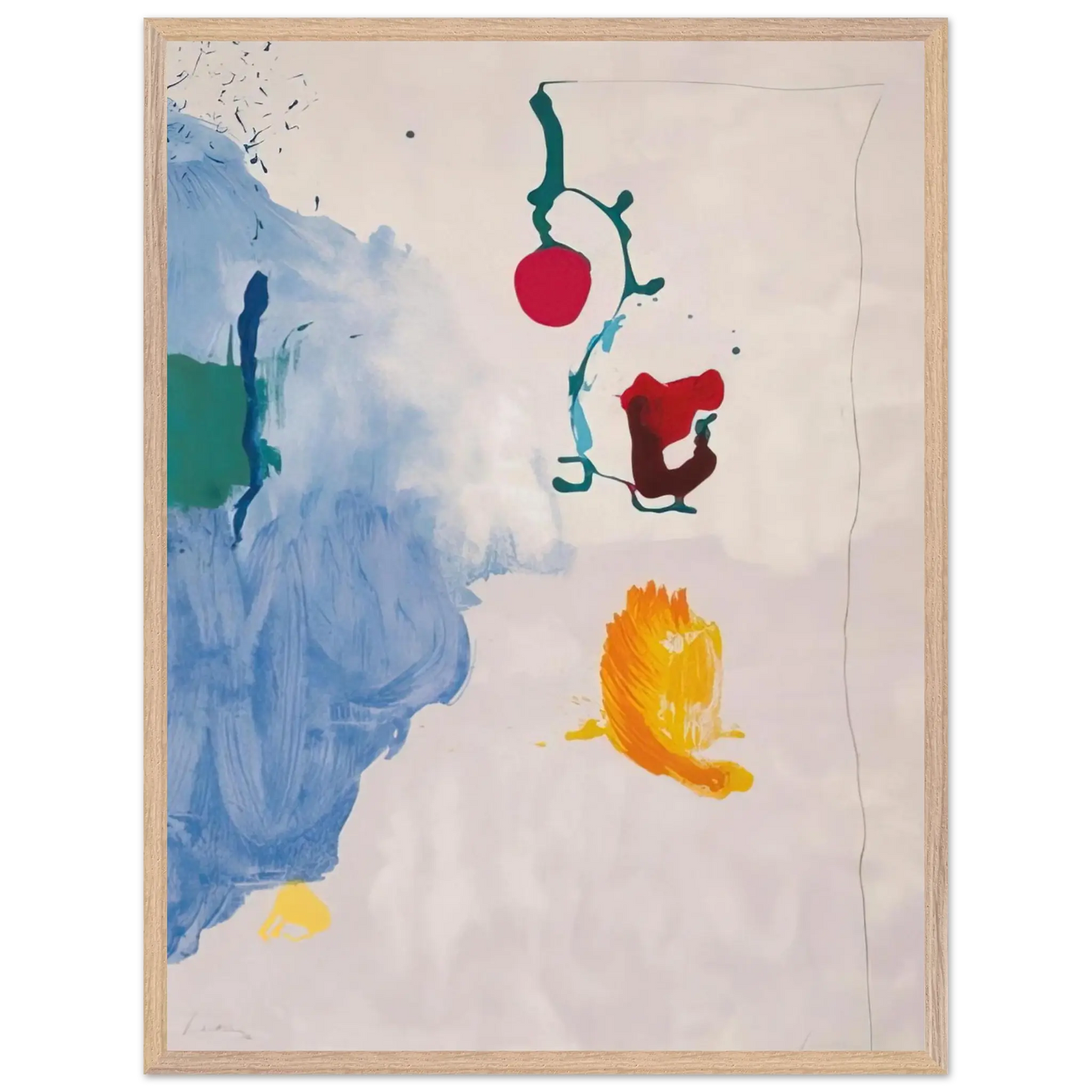 Helen Frankenthaler - Eve - 1995 Wall art - 70x100 cm / 28x40 Inches - Premium Wooden Framed Poster With Fine Art Paper - Wood frame