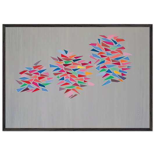 Colors on Gray - 1976 - Robert Goodnough 70x100 cm / 28x40 inches Framed Art Print – Black Wooden Frame