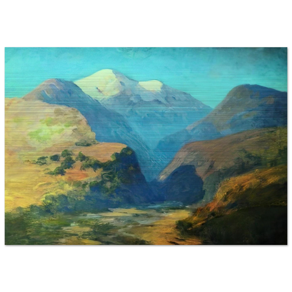 Snowy mountain peaks. Caucasus. - Arkhyp Kuindzhi Brushed Aluminum Print - 70x100 cm / 28x40 inches | Arkhyp Kuindzhi Aluminum Print | Arkhyp Kuindzhi Prints