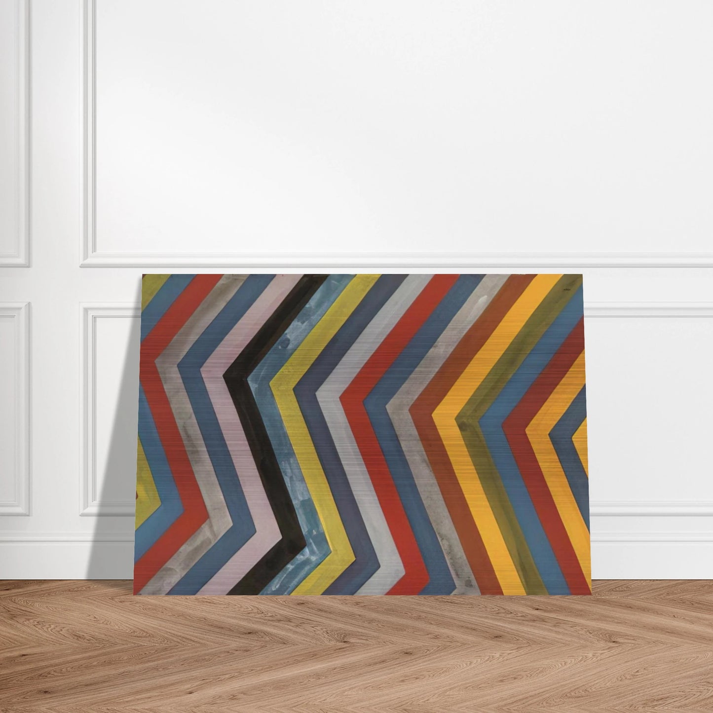 Irregular Bands with Colors Superimposed - Sol LeWitt Brushed Aluminum Print - 70x100 cm / 28x40 inches | Sol LeWitt Aluminum Print | Sol LeWitt Prints
