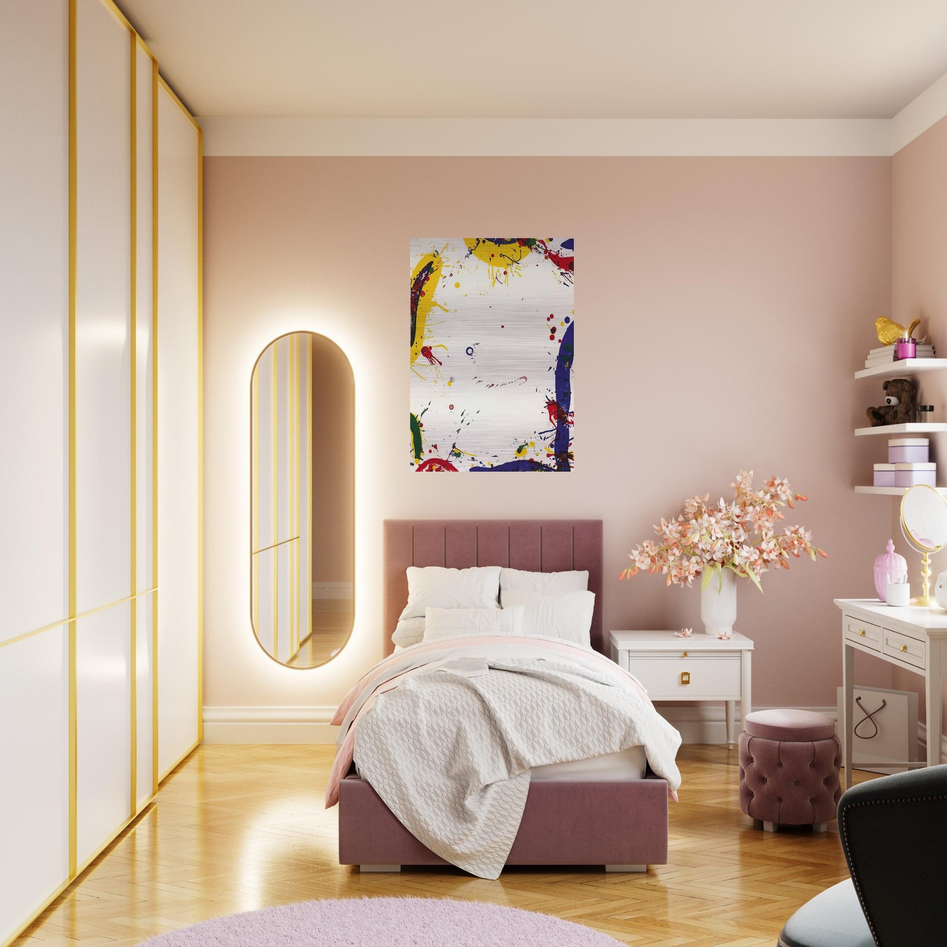 Upper Yellow II  Lembark L73  - Sam Francis Brushed Aluminum Print - 70x100 cm / 28x40 inches | Sam Francis Aluminum Print | Sam Francis Prints