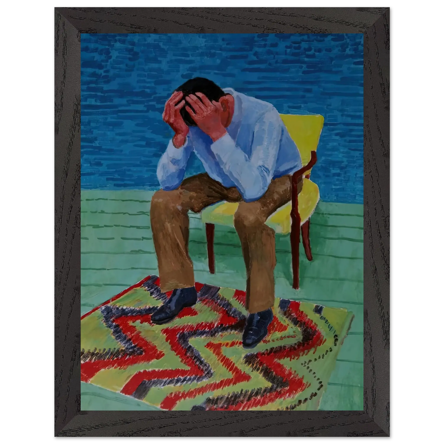 David Hockney - David Hockney Wall art - 15x20 cm / 6x8 Inches - Premium Wooden Framed Poster With Fine Art Paper - Black frame