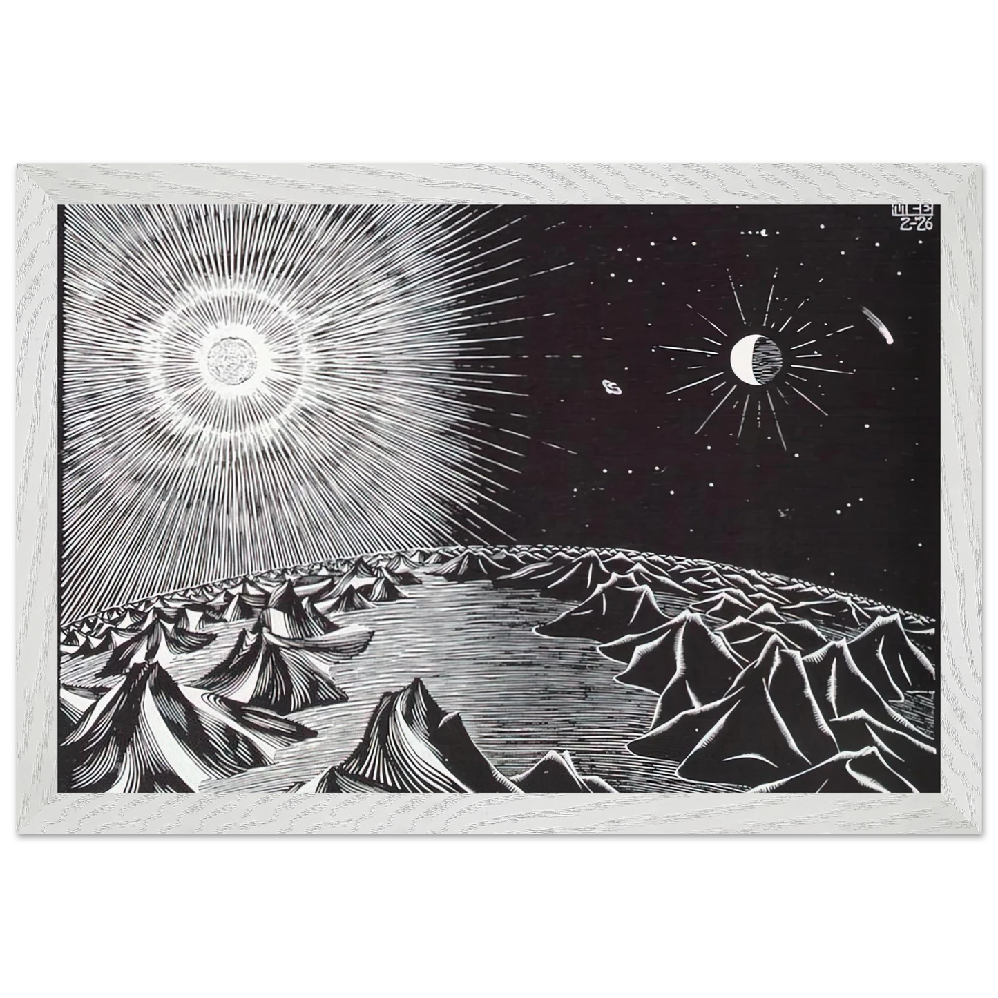 MC Escher - THE 4TH DAY OF THE CREATION Wall Art - 60x80 cm / 24x32 inches - Fine Art Poster-canvas - -