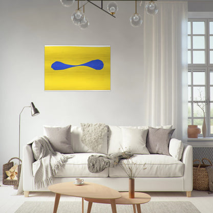 Blue Form on Yellow - Ellsworth Kelly Brushed Aluminum Print - 70x100 cm / 28x40 inches | Ellsworth Kelly Aluminum Print | Ellsworth Kelly Prints