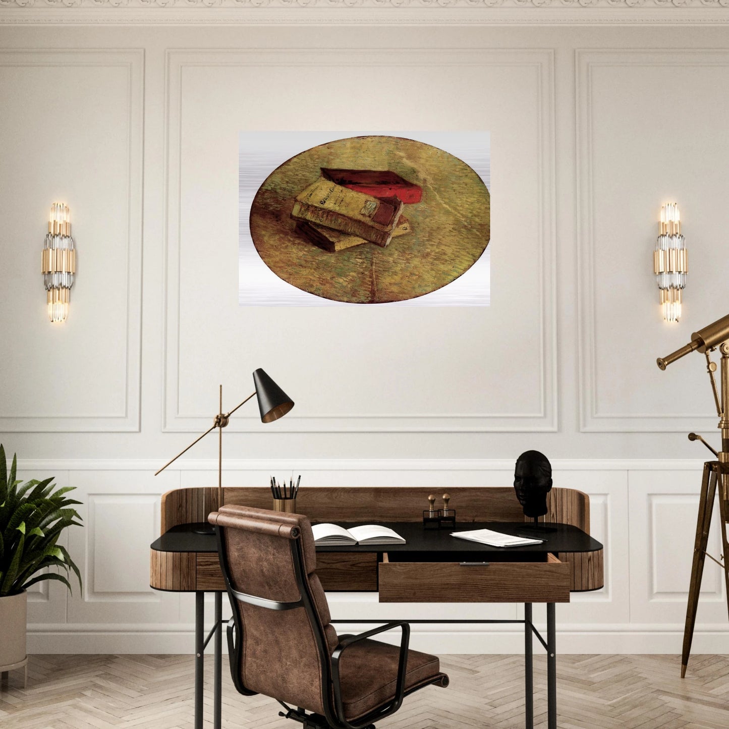 Still Life with Three Books - Vincent van Gogh Brushed Aluminum Print - 70x100 cm / 28x40 inches | Vincent van Gogh Aluminum Print | Vincent van Gogh Prints