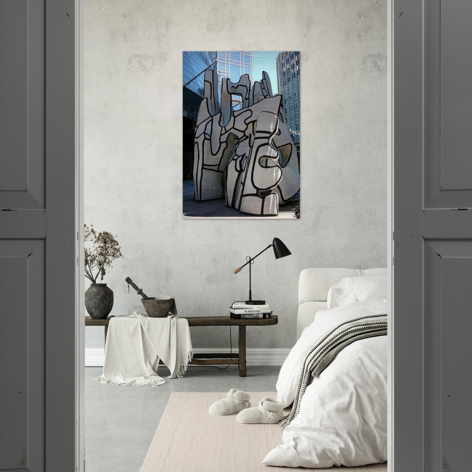 MONUMENT WITH STANDING BEAST 1984 - Jean Dubuffet Brushed Aluminum Print - 70x100 cm / 28x40 inches | Jean Dubuffet Aluminum Print | Jean Dubuffet Prints