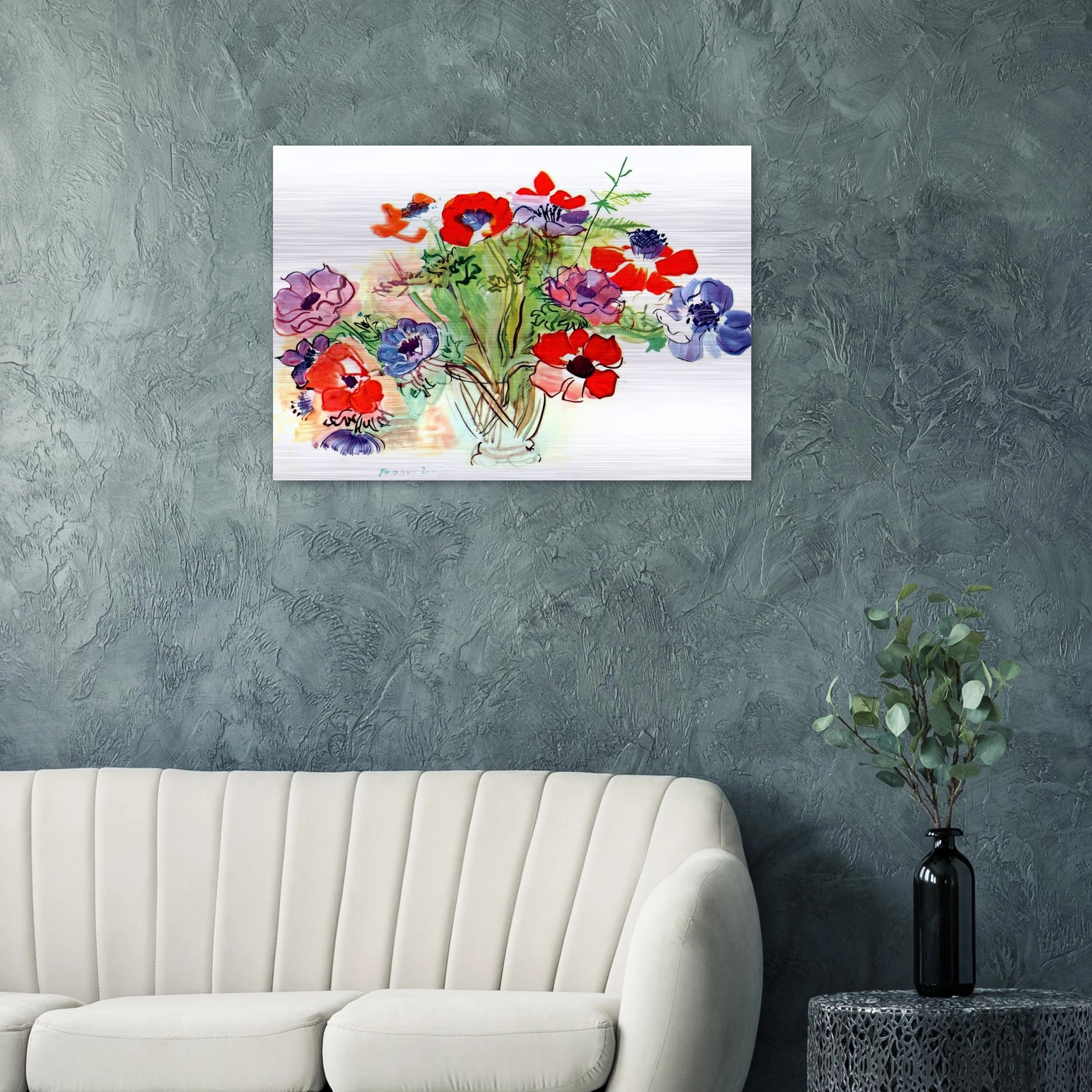 BOUQUET OF FLOWERS 1937 - Raoul Dufy Brushed Aluminum Print - 70x100 cm / 28x40 inches | Raoul Dufy Aluminum Print | Raoul Dufy Prints