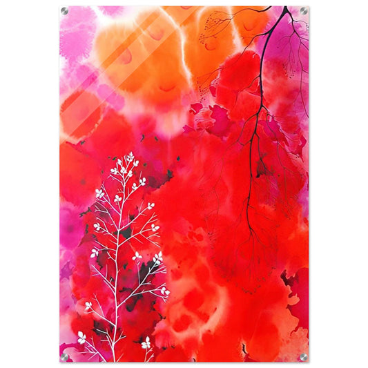 Flower Fantasy - Eyvind Earle Acrylic Print - 70x100 cm / 28x40″ inches