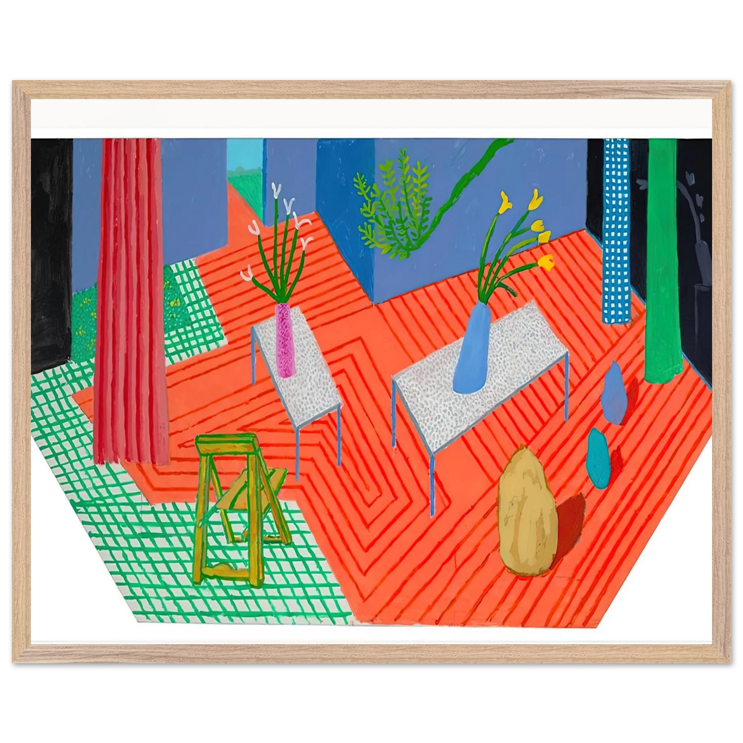 David Hockney - David Hockney Wall art - 60x80 cm / 24x32 inches - Premium Wooden Framed Poster With Fine Art Paper-canvas - Wood frame