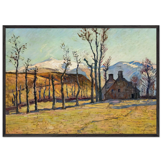Cottages in a landscape - Armand Guillaumin 70x100 cm / 28x40 inches Framed Art Print – Black Wooden Frame