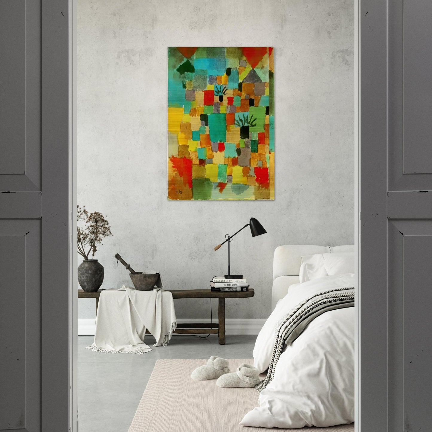 SOUTHERN TUNISIAN GARDENS 1919 - Paul Klee Brushed Aluminum Print - 70x100 cm / 28x40 inches | Paul Klee Aluminum Print | Paul Klee Prints
