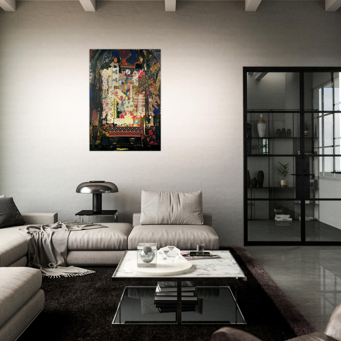 Window on Montana - PD Pattern and Decoration - Miriam Schapiro Brushed Aluminum Print - 70x100 cm / 28x40 inches | Miriam Schapiro Aluminum Print | Miriam Schapiro Prints