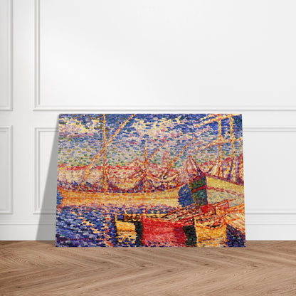 Boats in the Port of St. Tropez - Henri-Edmond Cross Brushed Aluminum Print - 70x100 cm / 28x40 inches | Henri-Edmond Cross Aluminum Print | Henri-Edmond Cross Prints