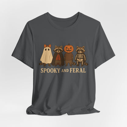 Camiseta de mapache espeluznante, divertida camiseta gráfica de Halloween, bonita camiseta vintage de otoño, moderna camiseta de Halloween para mujer, camiseta de mapache salvaje