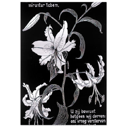 FLOWERS - MC Escher Brushed Aluminum Print - 70x100 cm / 28x40 inches | MC Escher Aluminum Print | MC Escher Prints | Maurits Cornelis Escher Prints