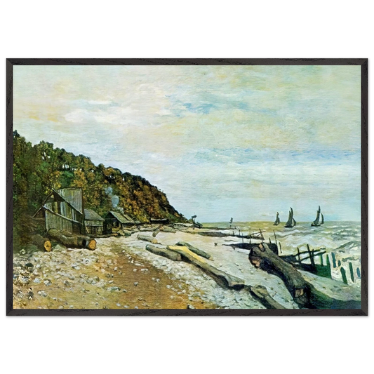 Boatyard near Honfleur - claude monet 70x100 cm / 28x40 inches Framed Art Print – Black Wooden Frame