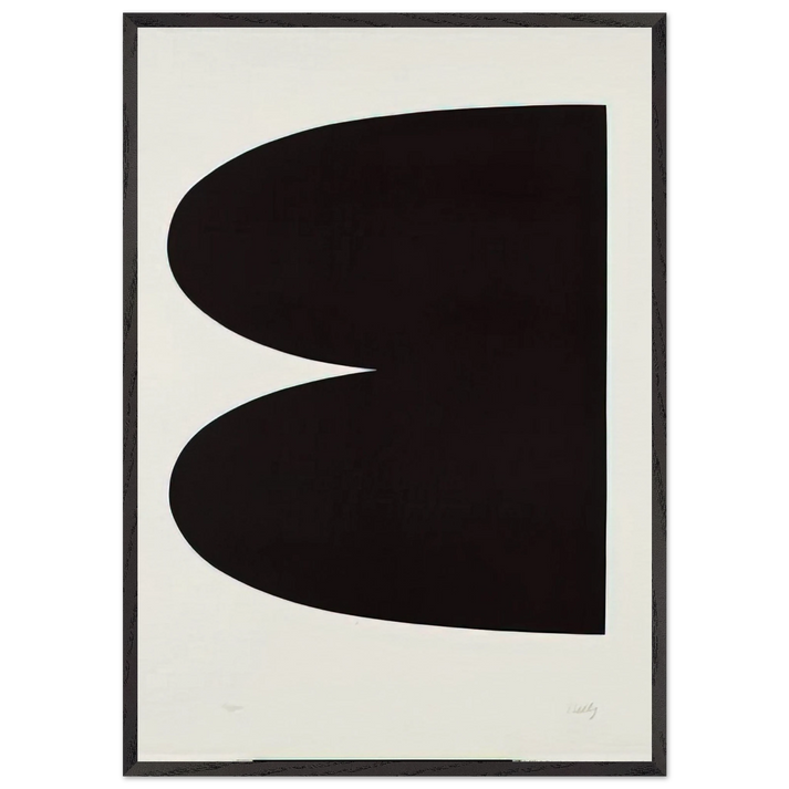 Black from Suite of Twenty-Seven Color Lithographs - Ellsworth Kelly 70x100 cm / 28x40 inches Framed Art Print – Black Wooden Frame