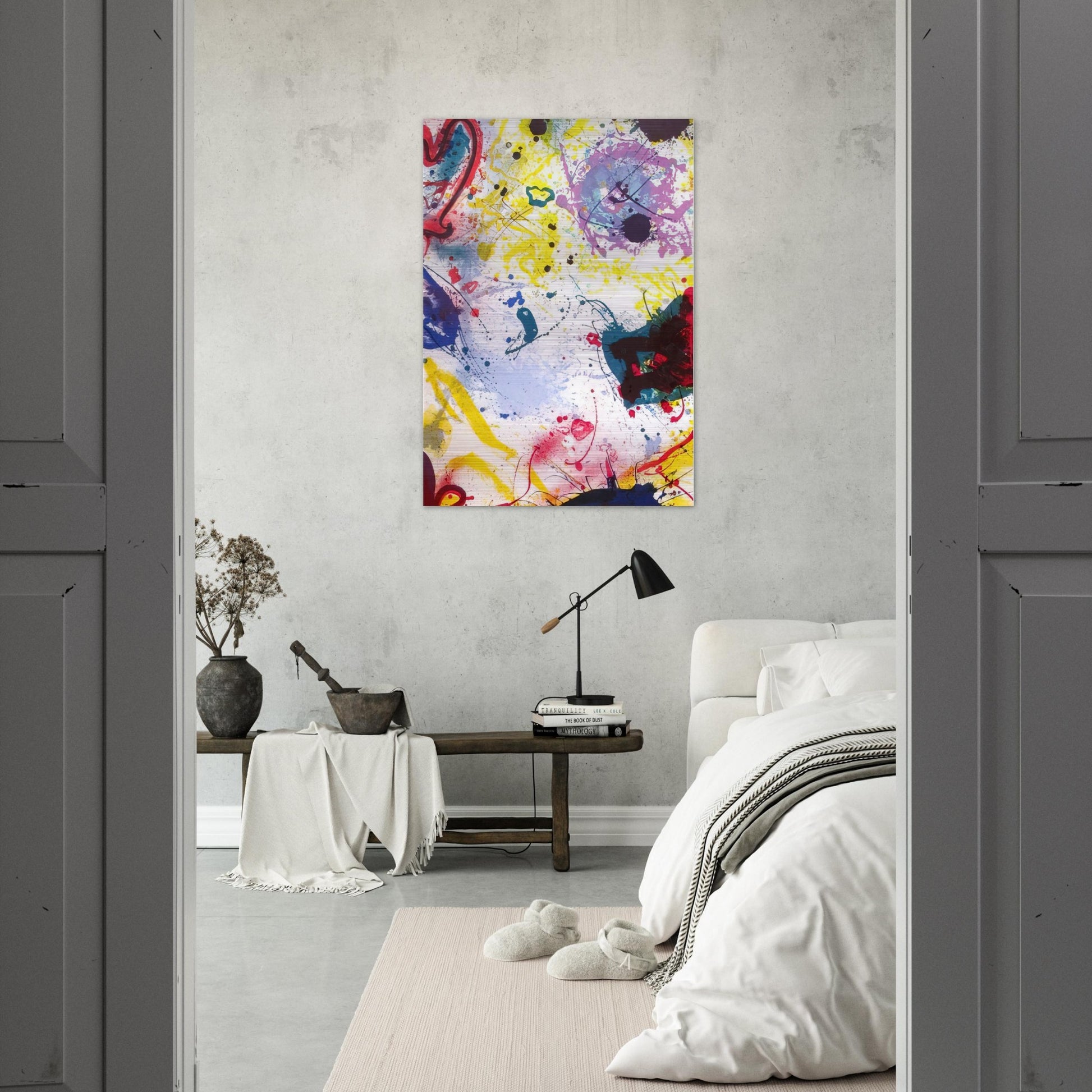 Untitled  SF-345  - Sam Francis Brushed Aluminum Print - 70x100 cm / 28x40 inches | Sam Francis Aluminum Print | Sam Francis Prints