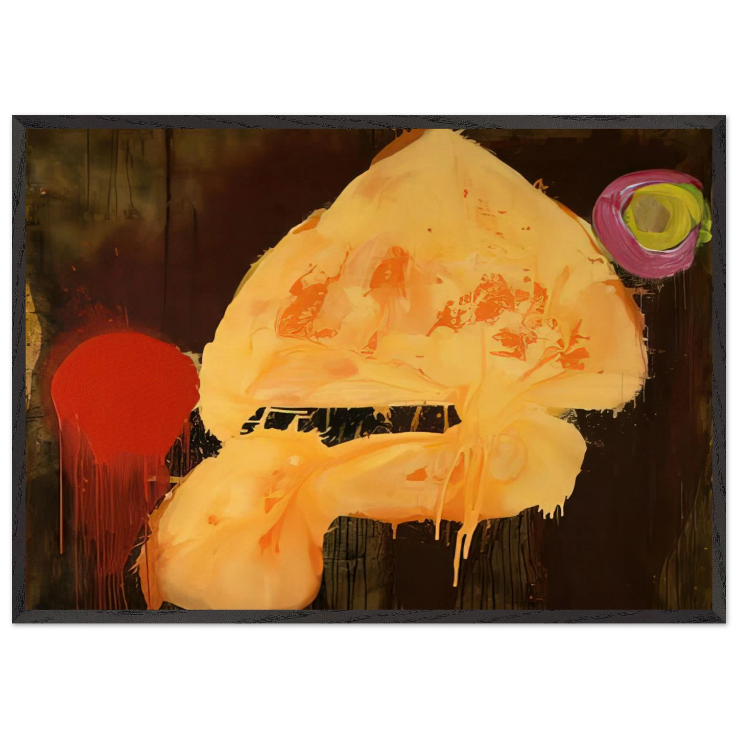 Quas 23186 - 1986 - John Hoyland 70x100 cm / 28x40 inches Framed Art Print – Black Wooden Frame