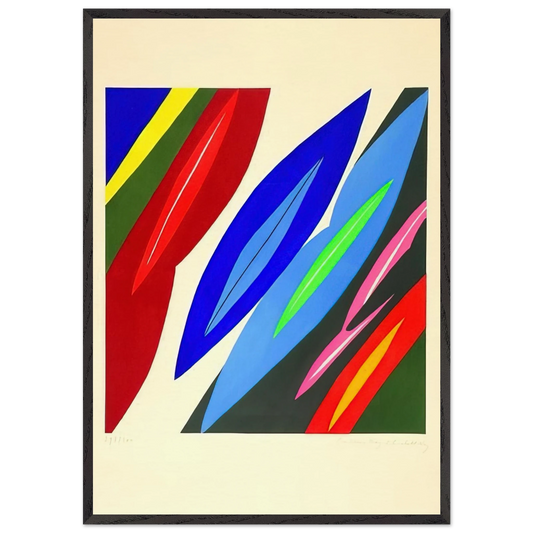 Farblitho 1968 - 2 NOR - 1968 - Ernst Wilhelm Nay 70x100 cm / 28x40 inches Framed Art Print – Black Wooden Frame