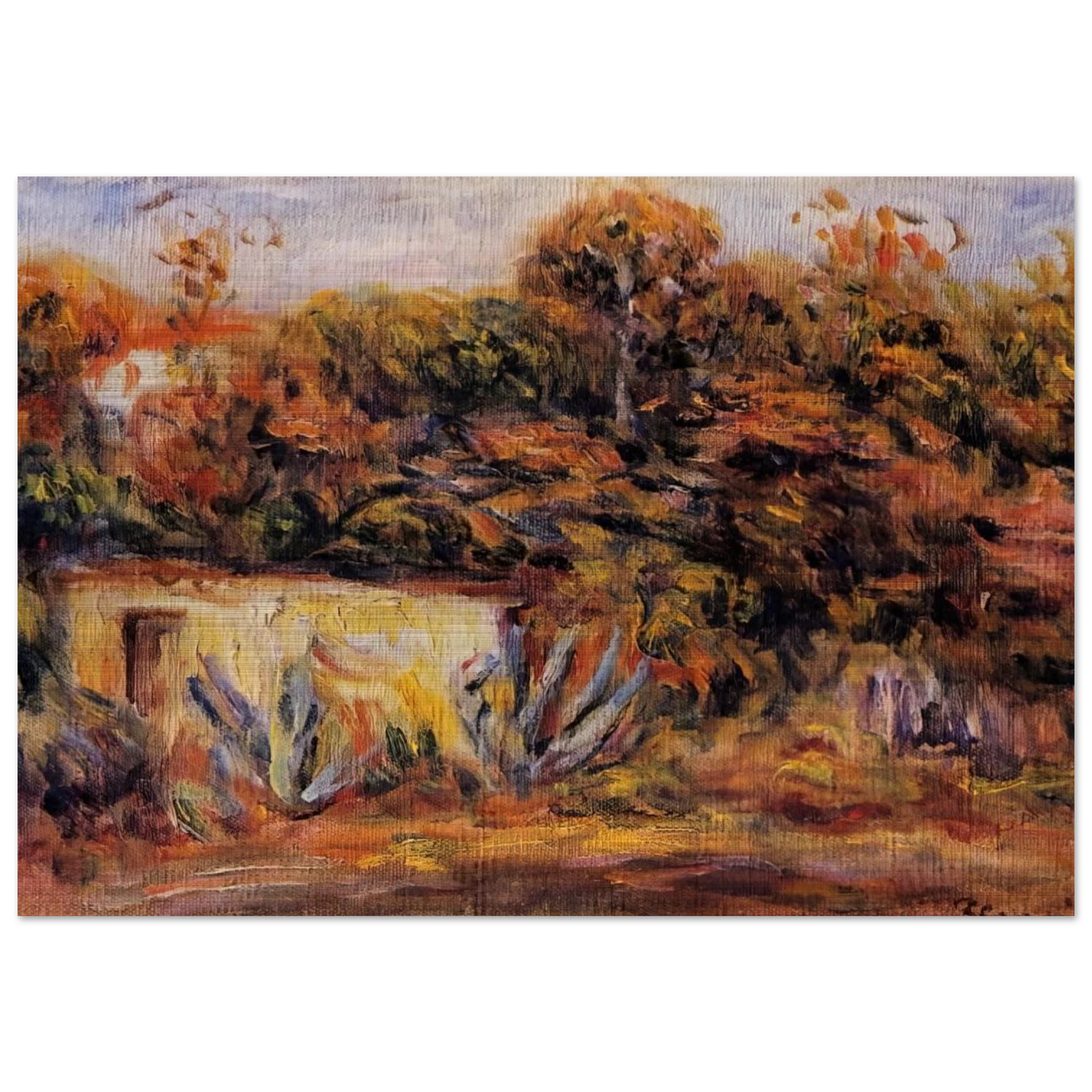 Cabin with Aloe Plants - Pierre-Auguste Renoir Brushed Aluminum Print - 70x100 cm / 28x40 inches | Pierre-Auguste Renoir Aluminum Print | Pierre-Auguste Renoir Prints