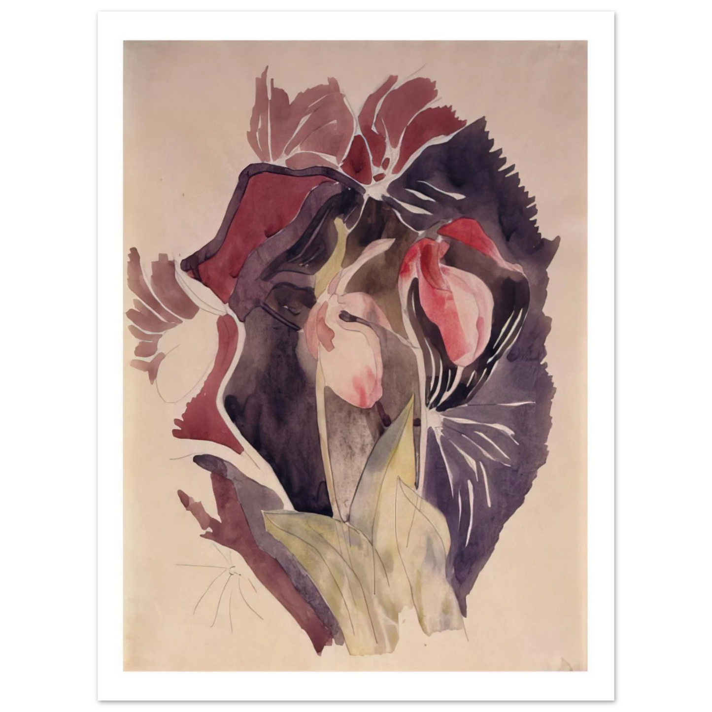 Charles Demuth - Wild Orchids - 1920  75x100 cm / 30x40inches Fine Art Poster