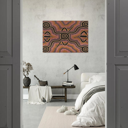 Untitled - 1980 - Clifford Possum Tjapaltjarri Brushed Aluminum Print - 70x100 cm / 28x40 inches | Clifford Possum Tjapaltjarri Aluminum Print | Clifford Possum Tjapaltjarri Prints