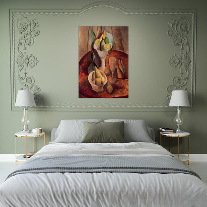 Fruit in a Vase - 1909 - Pablo Picasso Brushed Aluminum Print - 70x100 cm / 28x40 inches | Pablo Picasso Aluminum Print | Pablo Picasso Prints