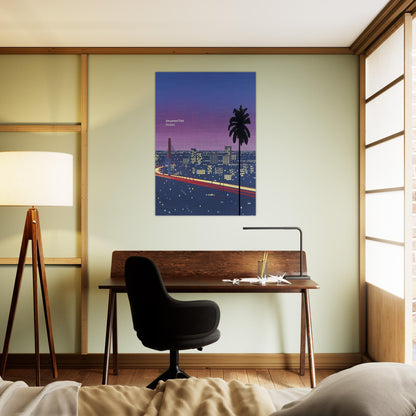 Ikkubaru Amusement City - Hiroshi Nagai Brushed Aluminum Print - 70x100 cm / 28x40 inches | Hiroshi Nagai Aluminum Print | Hiroshi Nagai Prints