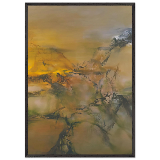 1 07 2001 2001 - Zao Wou-Ki 70x100 cm / 28x40 inches Framed Art Print – Black Wooden Frame