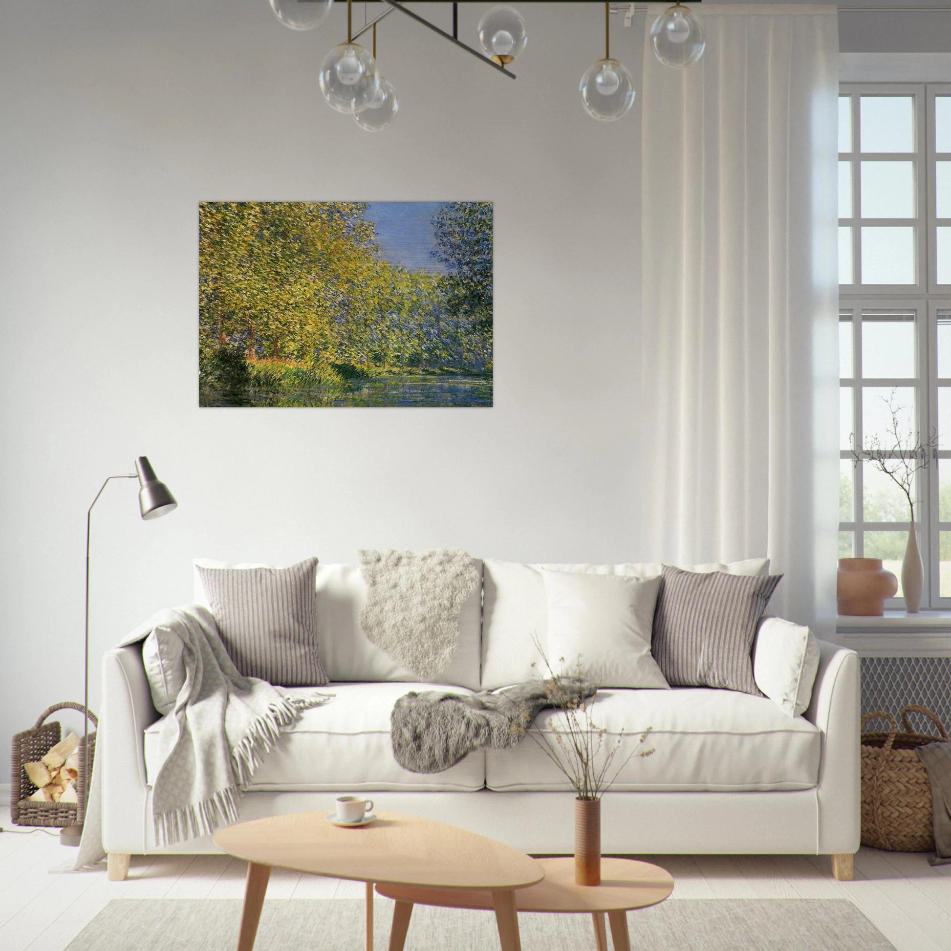 Bend in the River Epte - claude monet Brushed Aluminum Print - 70x100 cm / 28x40 inches | claude monet Aluminum Print | claude monet Prints