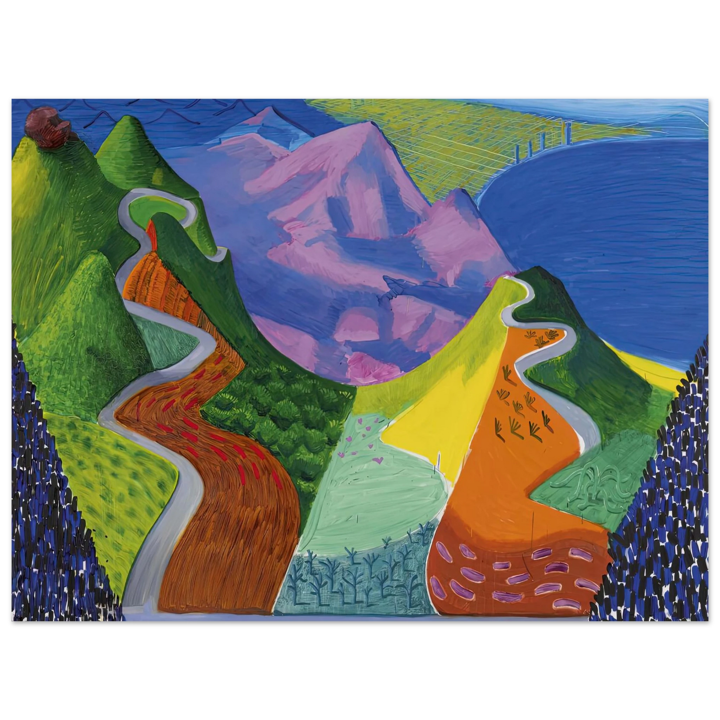 David Hockney - David Hockney Wall art - 40x50 cm / 16x20 inches - Premium Wooden Framed Poster With Fine Art Paper-canvas - White frame