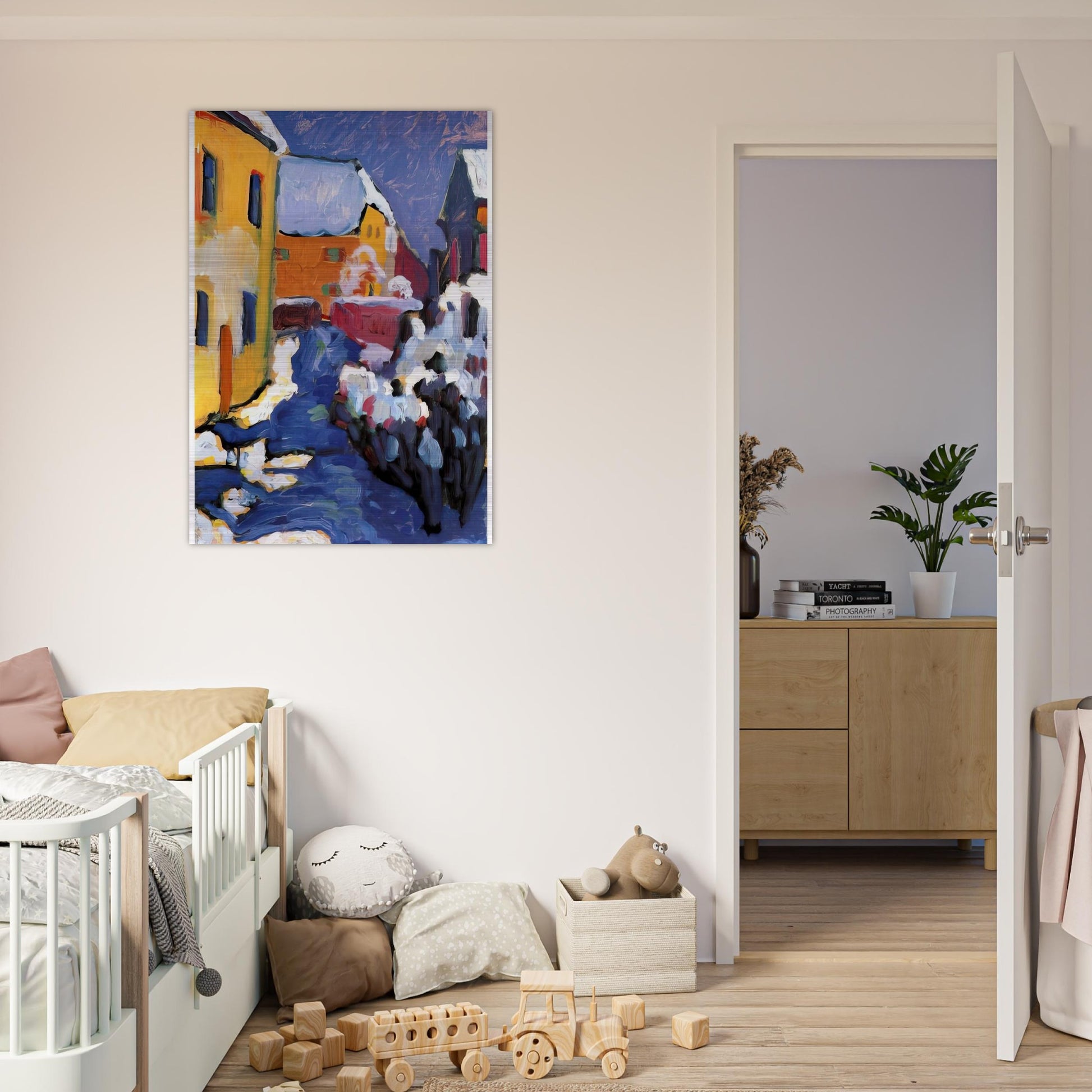 CEMETERY AND VICARAGE IN KOCHEL 1909 - Wassily Kandinsky Brushed Aluminum Print - 70x100 cm / 28x40 inches | Wassily Kandinsky Aluminum Print | Wassily Kandinsky Prints