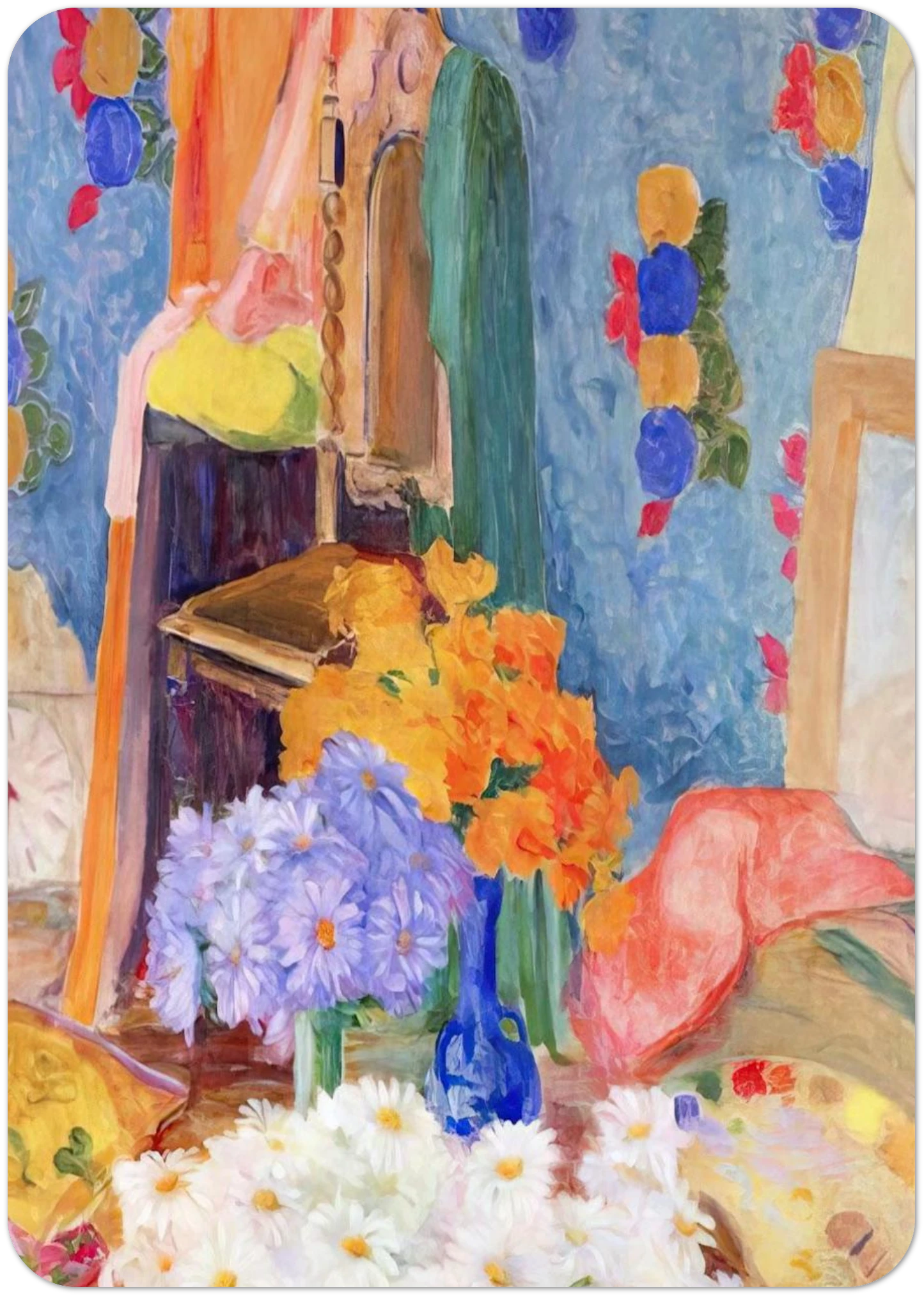 Mario De Andrade's Daisies By Tarsila do Amaral Pack of 10 Post Cards | Tarsila do Amaral Post Cards | A6 (10.5 x 14.8 cm) - 4.1 x 5.8 inches