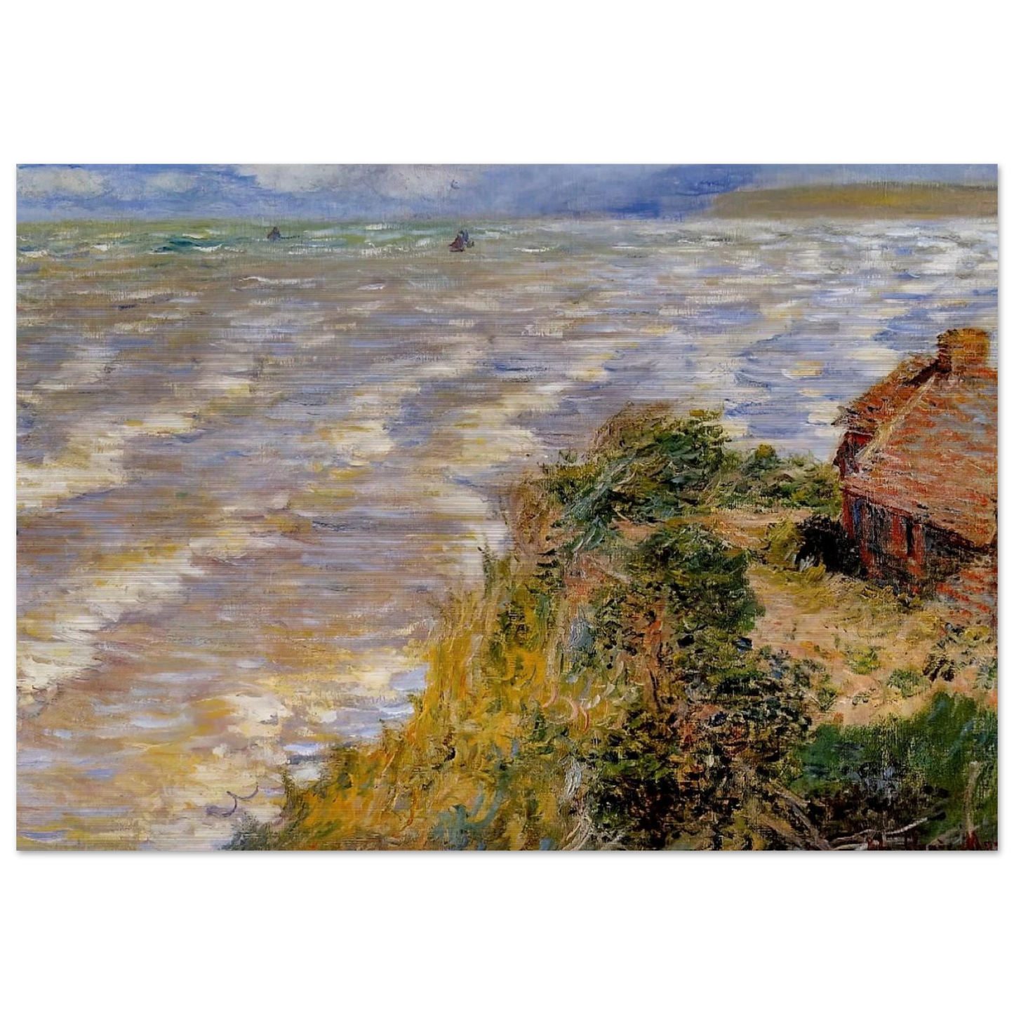 Rising Tide at Pourville - claude monet Brushed Aluminum Print - 70x100 cm / 28x40 inches | claude monet Aluminum Print | claude monet Prints