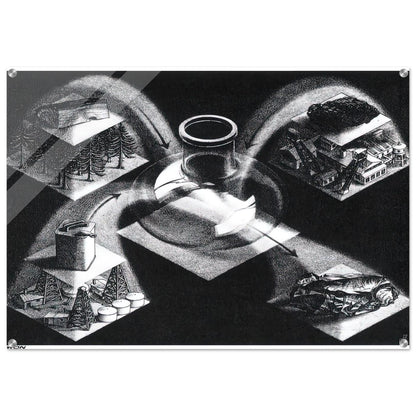 SYNTHESIS - MC Escher Acrylic Print - 70x100 cm / 28x40″ inches | MC Escher Wall Art | MC Escher Prints