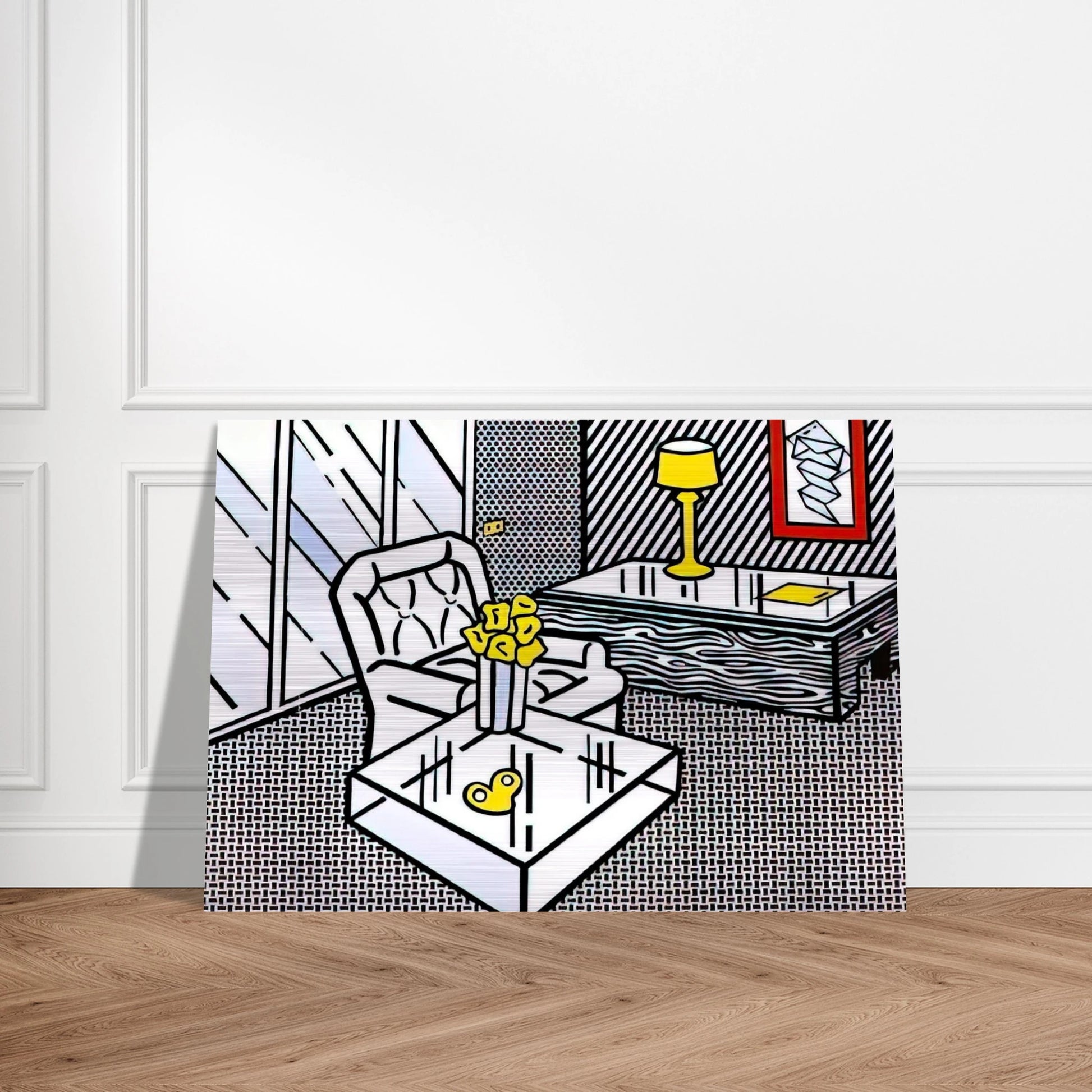THE DEN 1990 - Roy Lichtenstein Brushed Aluminum Print - 70x100 cm / 28x40 inches | Roy Lichtenstein Aluminum Print | Roy Lichtenstein Prints
