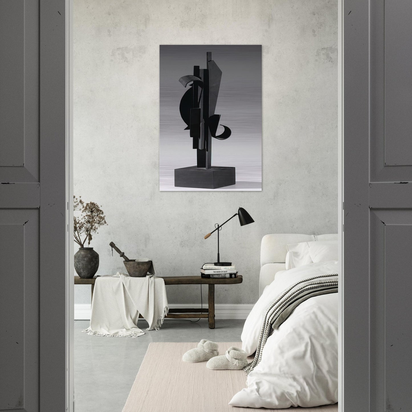 SKY HOOK MAQUETTE 1977 - Louise Nevelson Brushed Aluminum Print - 70x100 cm / 28x40 inches | Louise Nevelson Aluminum Print | Louise Nevelson Prints