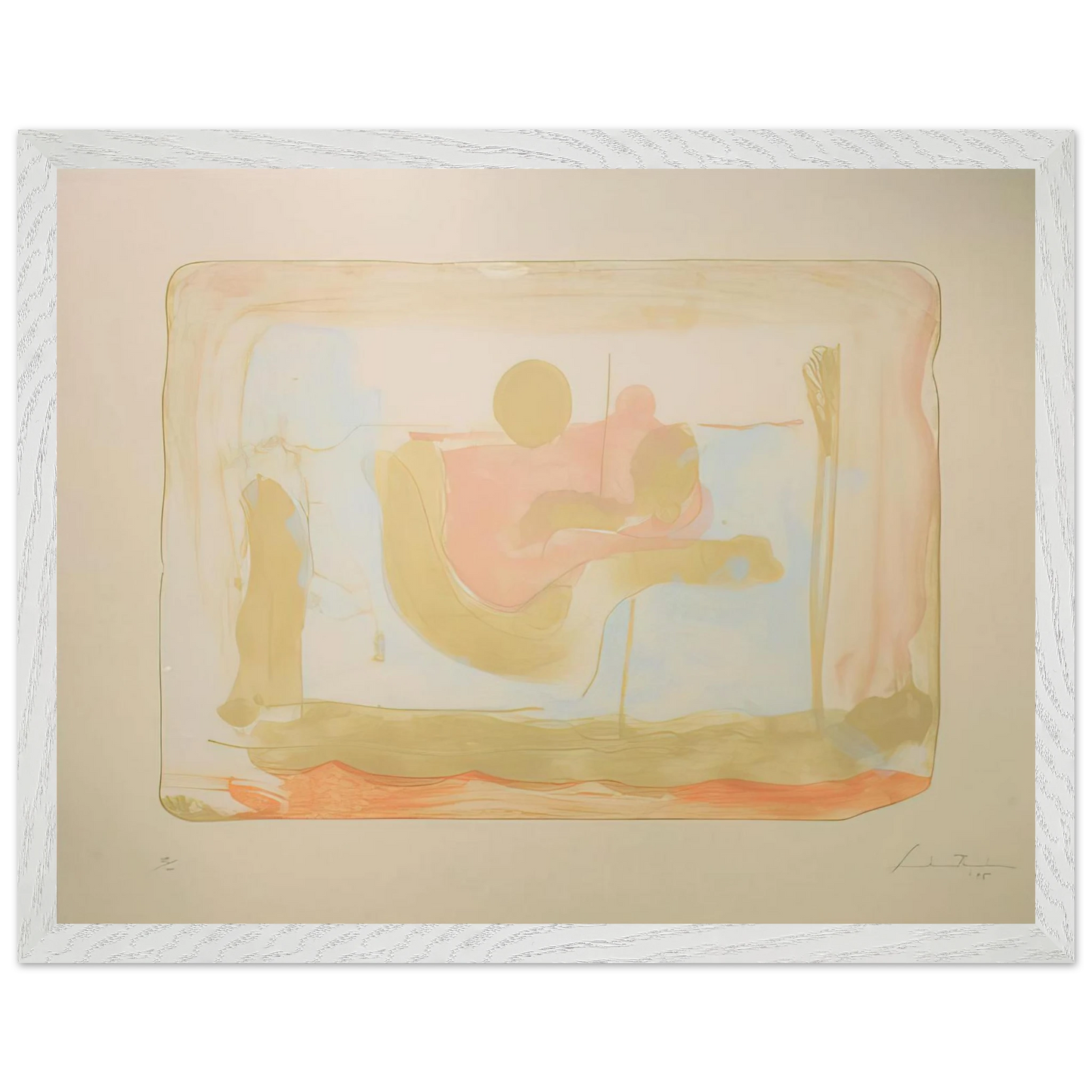 Helen Frankenthaler - Reflections I - 1995 Wall art - 45x60 cm / 18x24 inches - Premium Wooden Framed Poster With Fine Art Paper-canvas - Wood frame