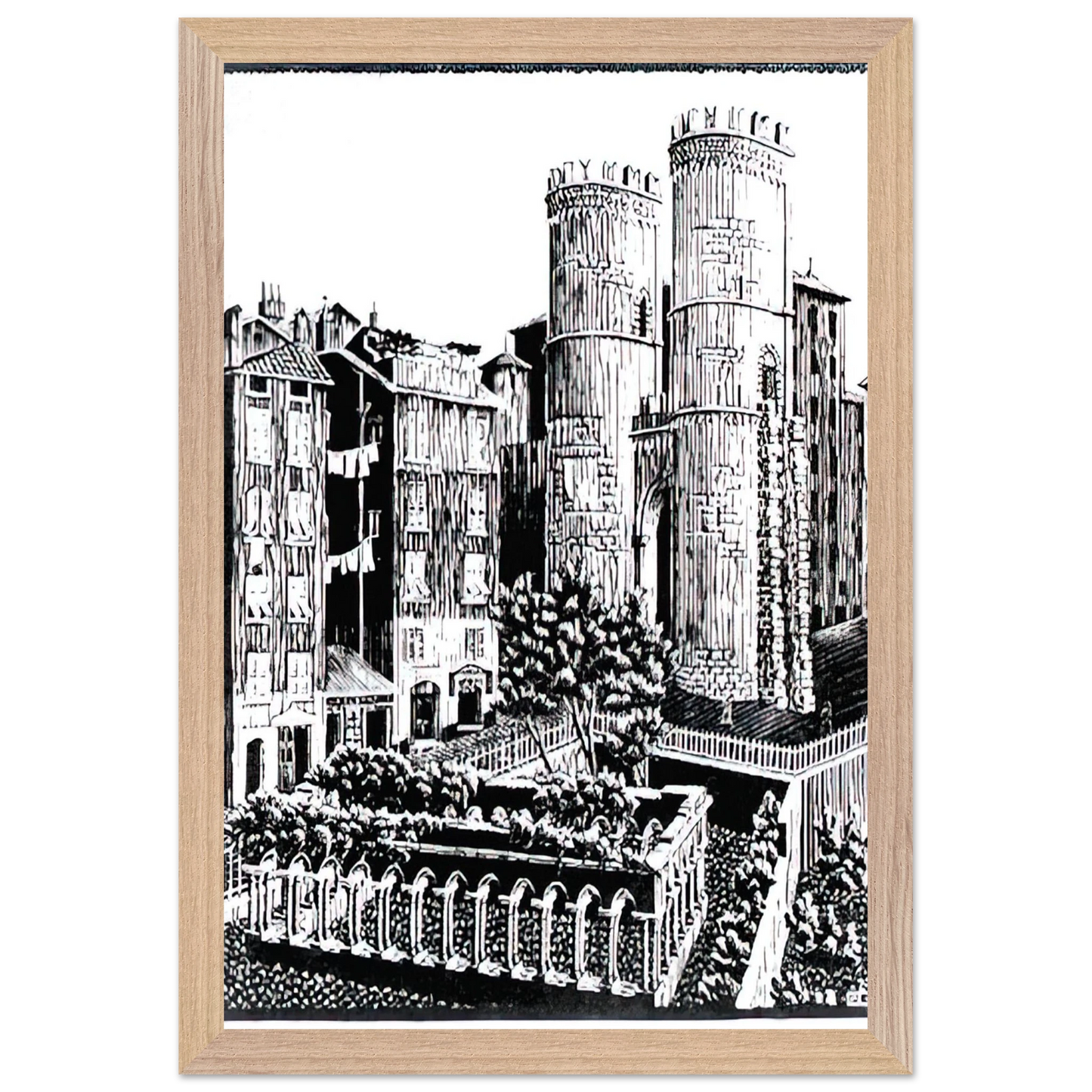 MC Escher - ESCHER (25) Wall Art - 30x40 cm / 12x16 inches - Premium Wooden Framed Poster With Fine Art Paper-canvas - White frame