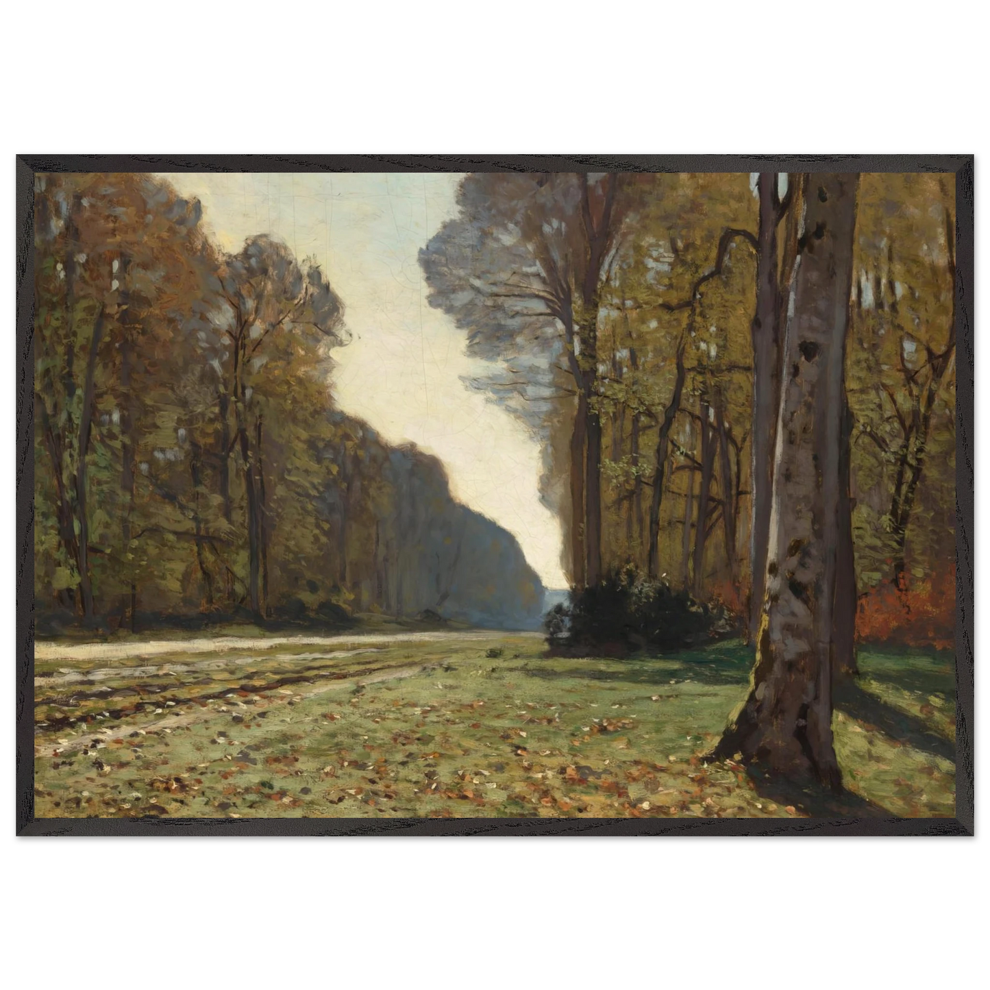 The Pave de Chailly - claude monet 70x100 cm / 28x40 inches Framed Art Print – Black Wooden Frame
