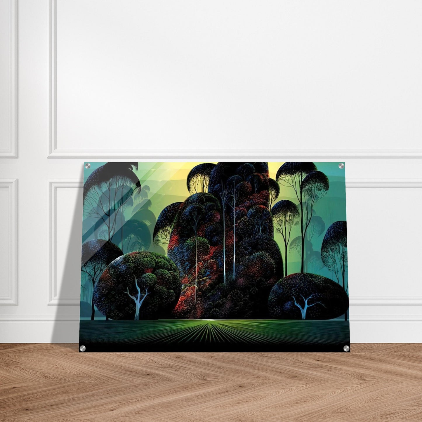Mendacino - Eyvind Earle Acrylic Print - 70x100 cm / 28x40″ inches