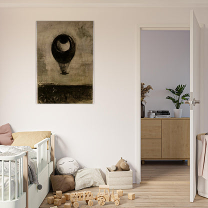 EYE BALLOON 1898 - Odilon Redon Brushed Aluminum Print - 70x100 cm / 28x40 inches | Odilon Redon Aluminum Print | Odilon Redon Prints