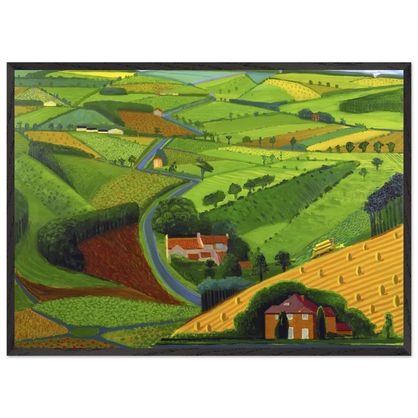 David Hockney - David Hockney Wall art - 20x25 cm / 8x10 Inches - Premium Wooden Framed Poster With Fine Art Paper - White frame
