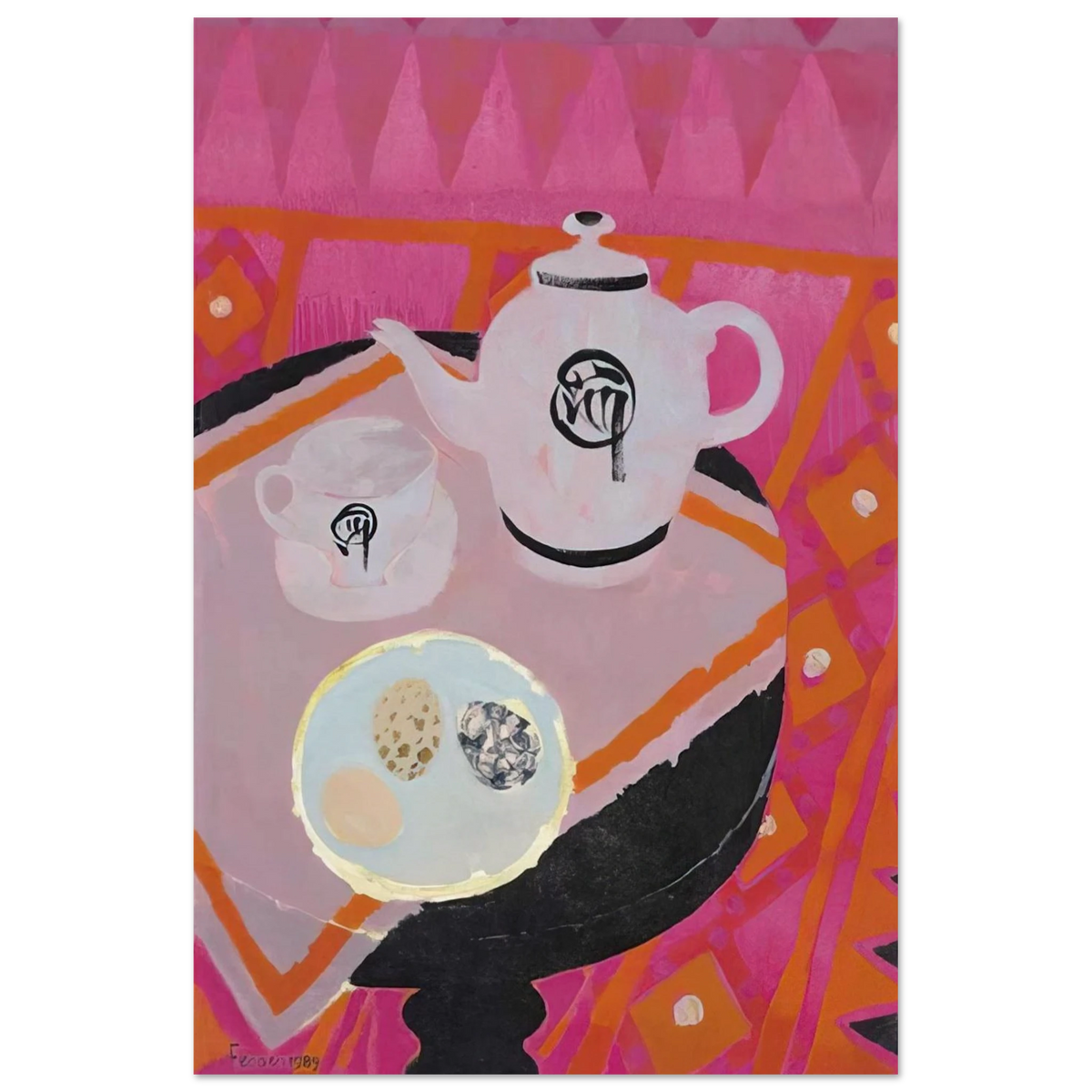 Chinese Teapot - 1989 - Mary Fedden Art Prints - 100x150 cm / 40x60″ inches | Mary Fedden Poster | Mary Fedden Prints