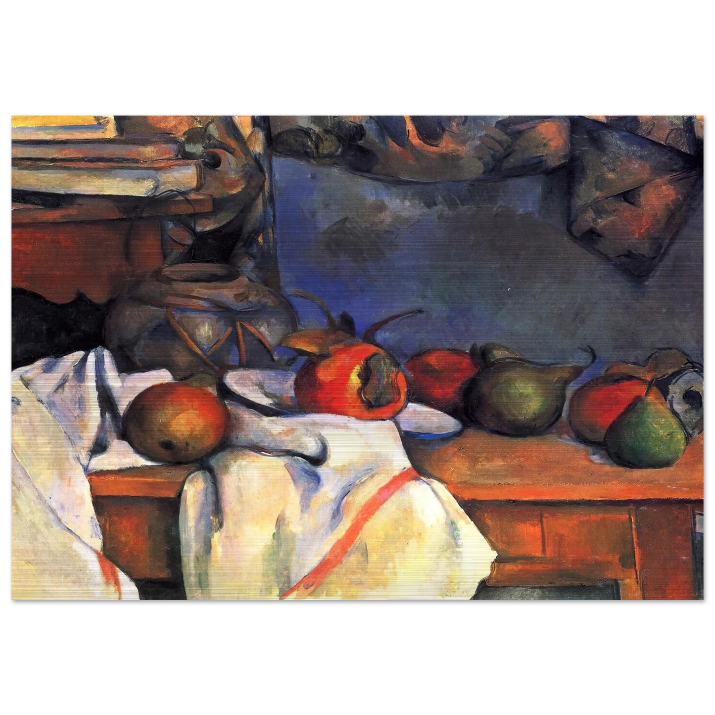 Still Life with Pomegranate and Pears - Paul Cézanne Brushed Aluminum Print - 70x100 cm / 28x40 inches | Paul Cézanne Aluminum Print | Paul Cézanne Prints